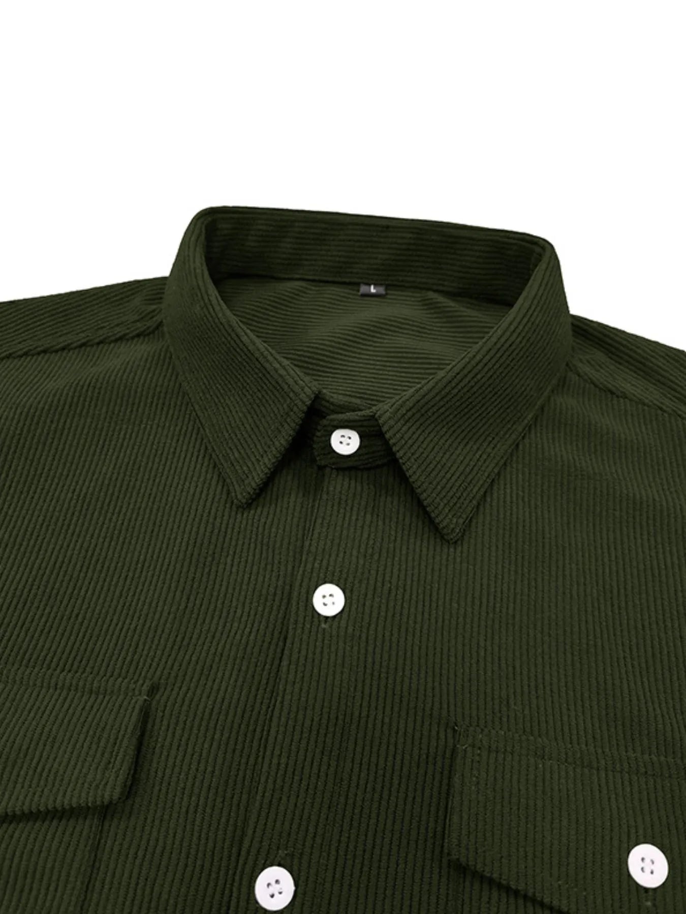 Men's Casual Corduroy Button Down Shacket Jacket