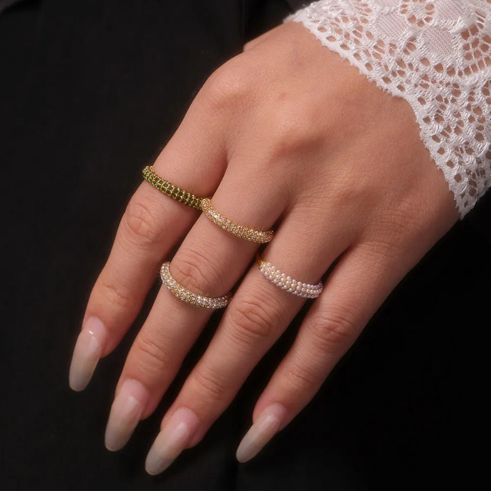 Zircon Stainless Steel PVD Plated Luxury Fashion Ring