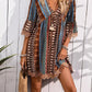 Printed V-Neck A-Line Dress for Everyday Casual Wear