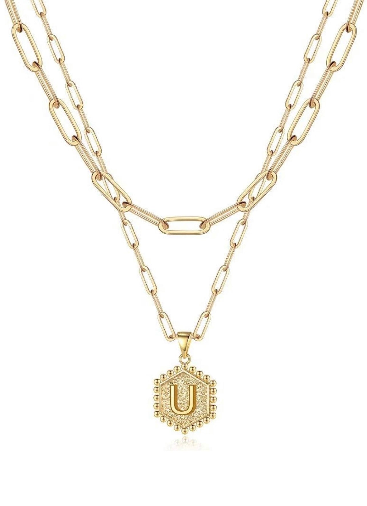 Beautiful Gold Layered Initial Necklace Personalized A-Z Jewelry