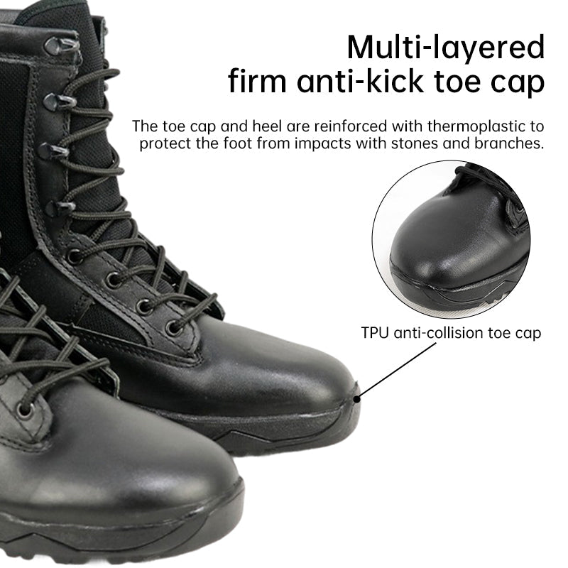 2.0 Genuine Leather Military Combat Boots Men