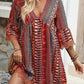 Printed V-Neck A-Line Dress for Everyday Casual Wear