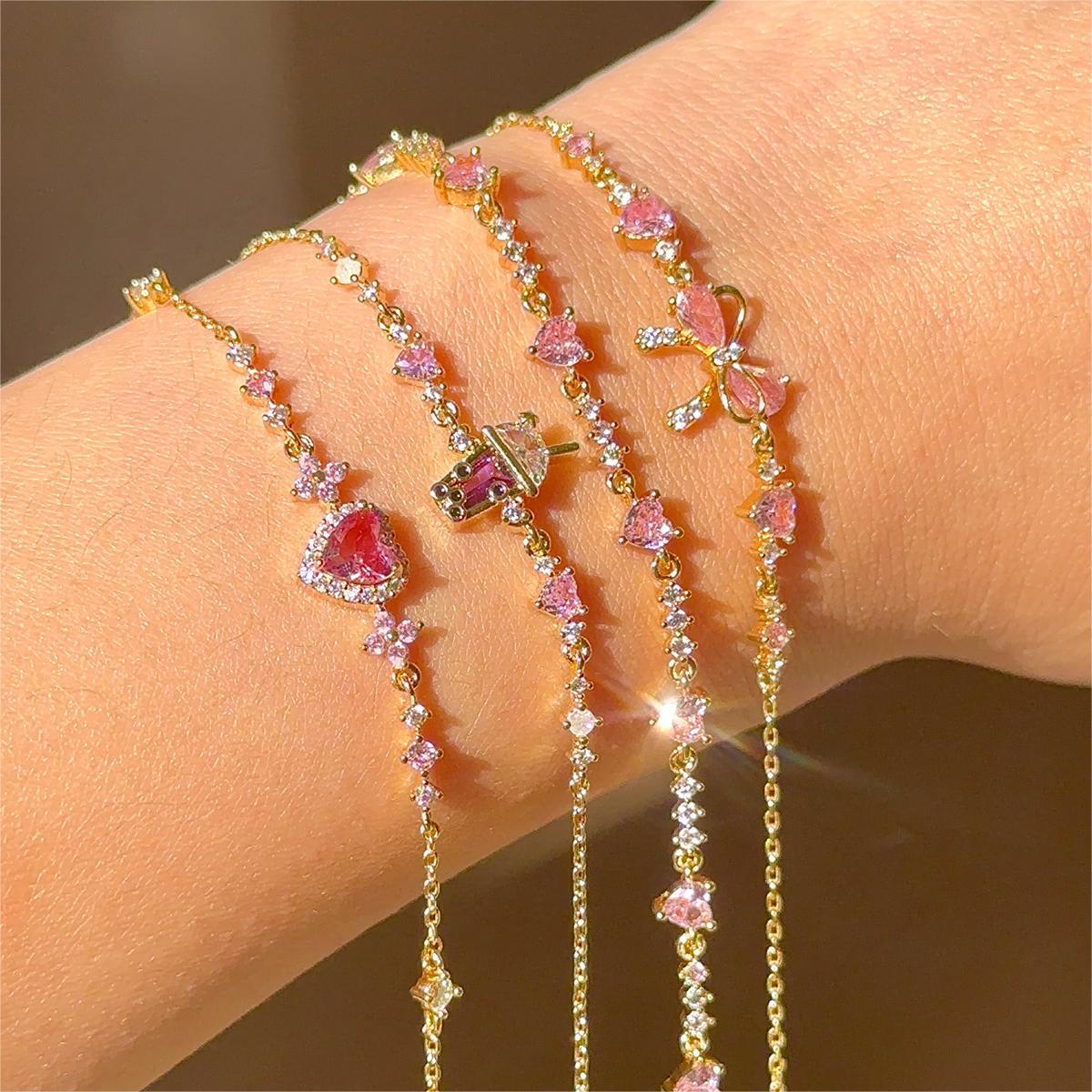 Cute Zircon Butterfly Love Bracelet Women's Fashion Jewelry Gift