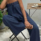Lace Trim Cami and Wide-Leg Pants Set