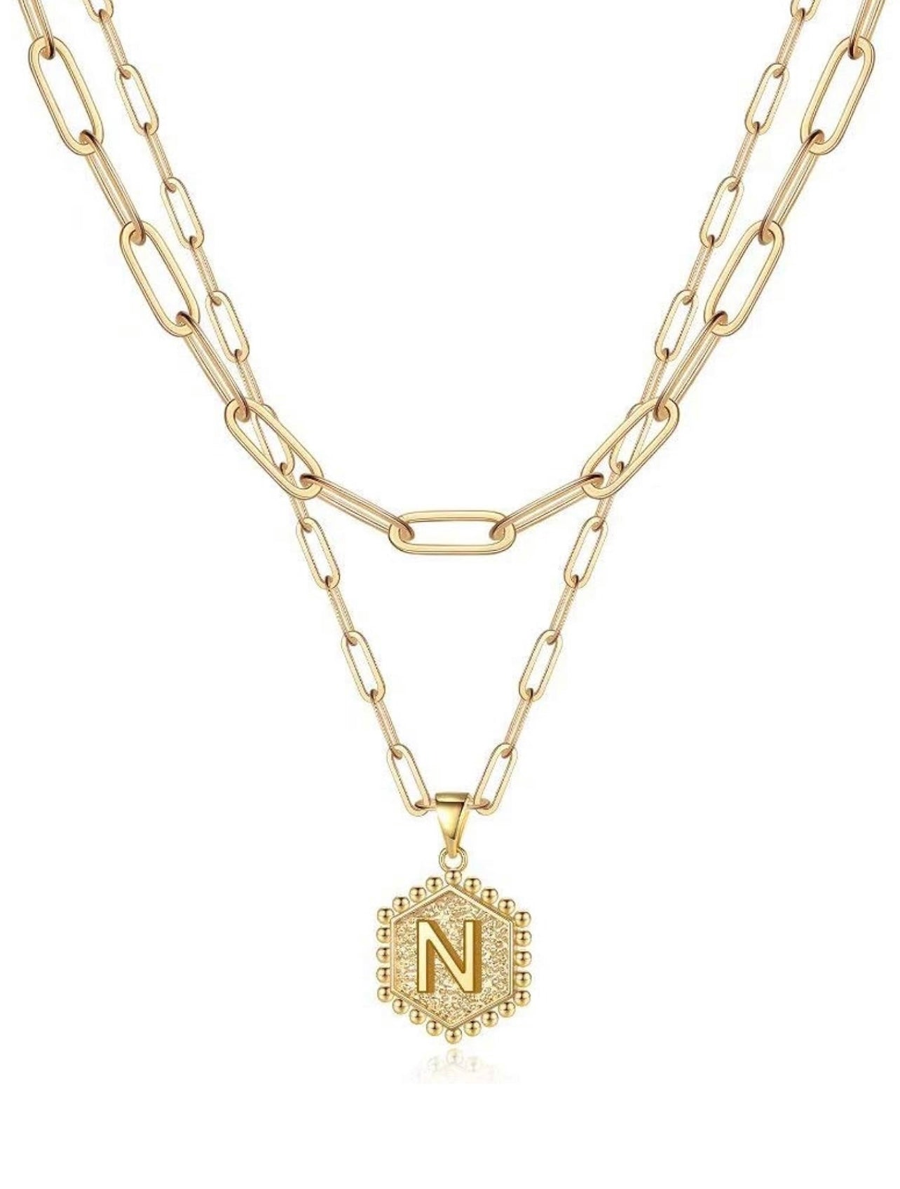 Beautiful Gold Layered Initial Necklace Personalized A-Z Jewelry