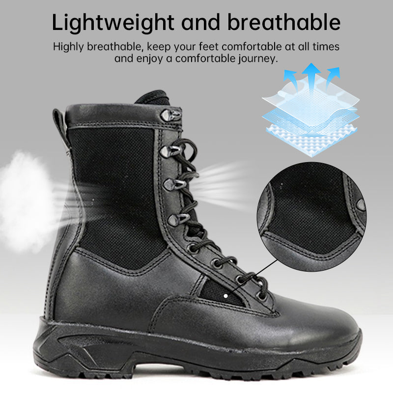 2.0 Genuine Leather Military Combat Boots Men