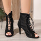 Hollow Open Toe Ultra-High Heel Sandal Boots Women