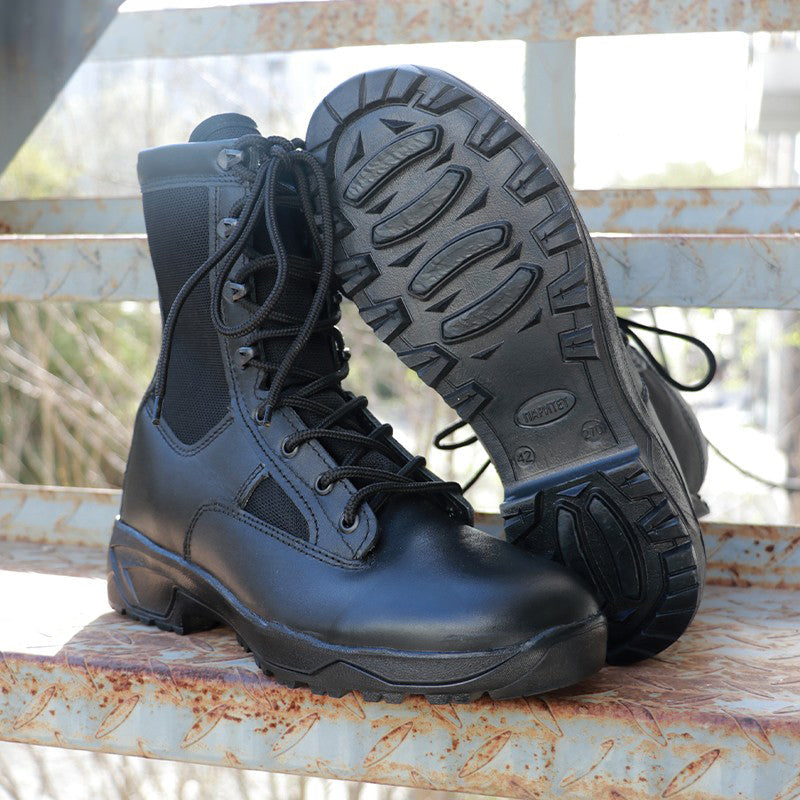 2.0 Genuine Leather Military Combat Boots Men