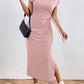 Striped Tie Waist Midi Dress Casual Women's Fashion