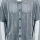 Men's Button Down Hollow Out Collared Shirt Casual