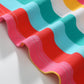 Children's Colorful Striped Ruffle Sleeve Dress
