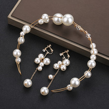 Bride Pearl Headwear Handmade Beaded Wedding Hair Accessory