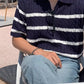 Men's Plus Size Striped Short Sleeve Polo Shirt