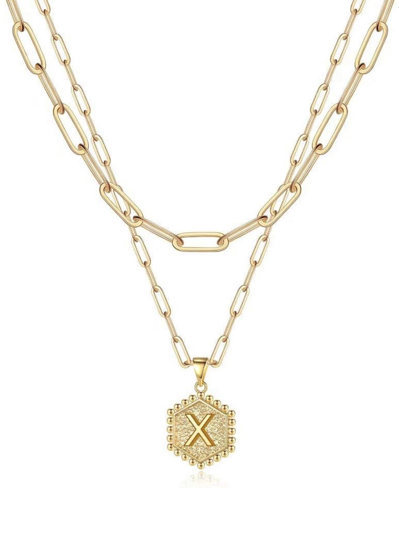 Beautiful Gold Layered Initial Necklace Personalized A-Z Jewelry