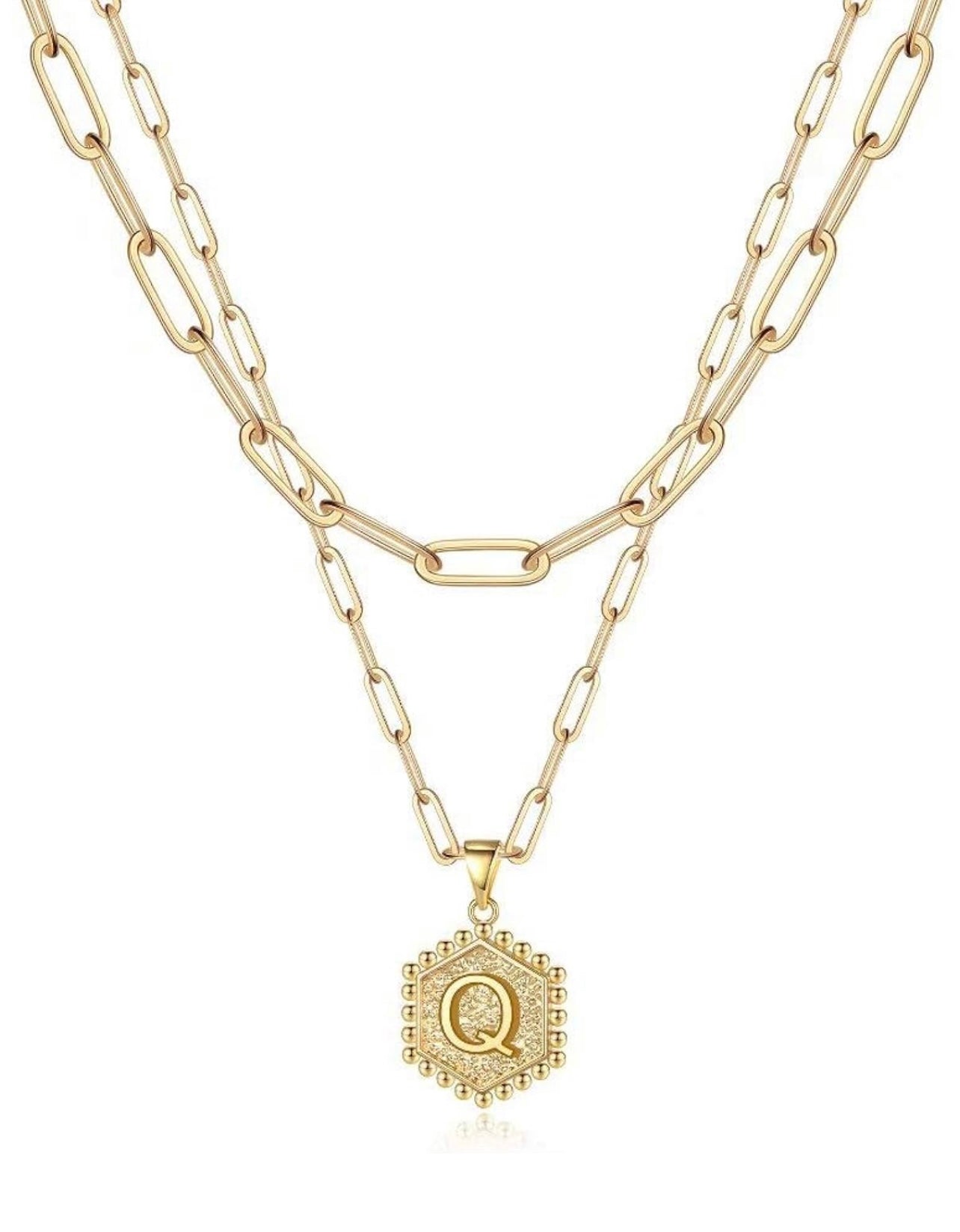Beautiful Gold Layered Initial Necklace Personalized A-Z Jewelry