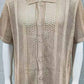 Men's Button Down Hollow Out Collared Shirt Casual