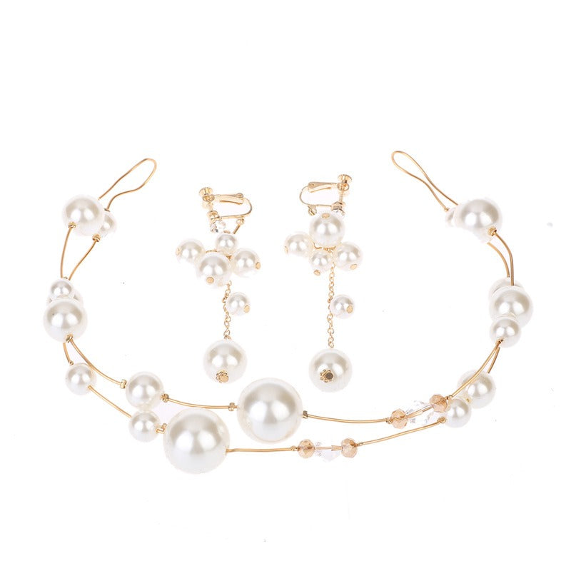 Bride Pearl Headwear Handmade Beaded Wedding Hair Accessory