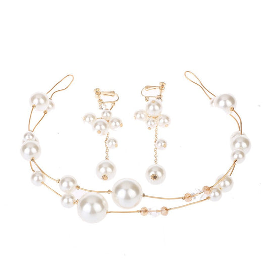 Bride Pearl Headwear Handmade Beaded Wedding Hair Accessory