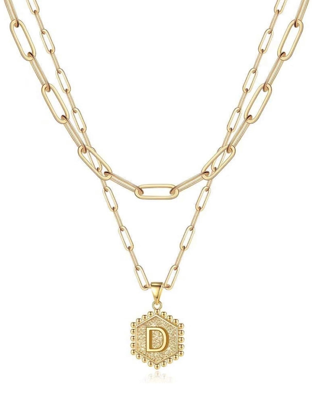 Beautiful Gold Layered Initial Necklace Personalized A-Z Jewelry