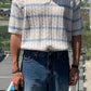 Men's Plus Size Striped Short Sleeve Polo Shirt