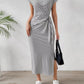 Striped Tie Waist Midi Dress Casual Women's Fashion