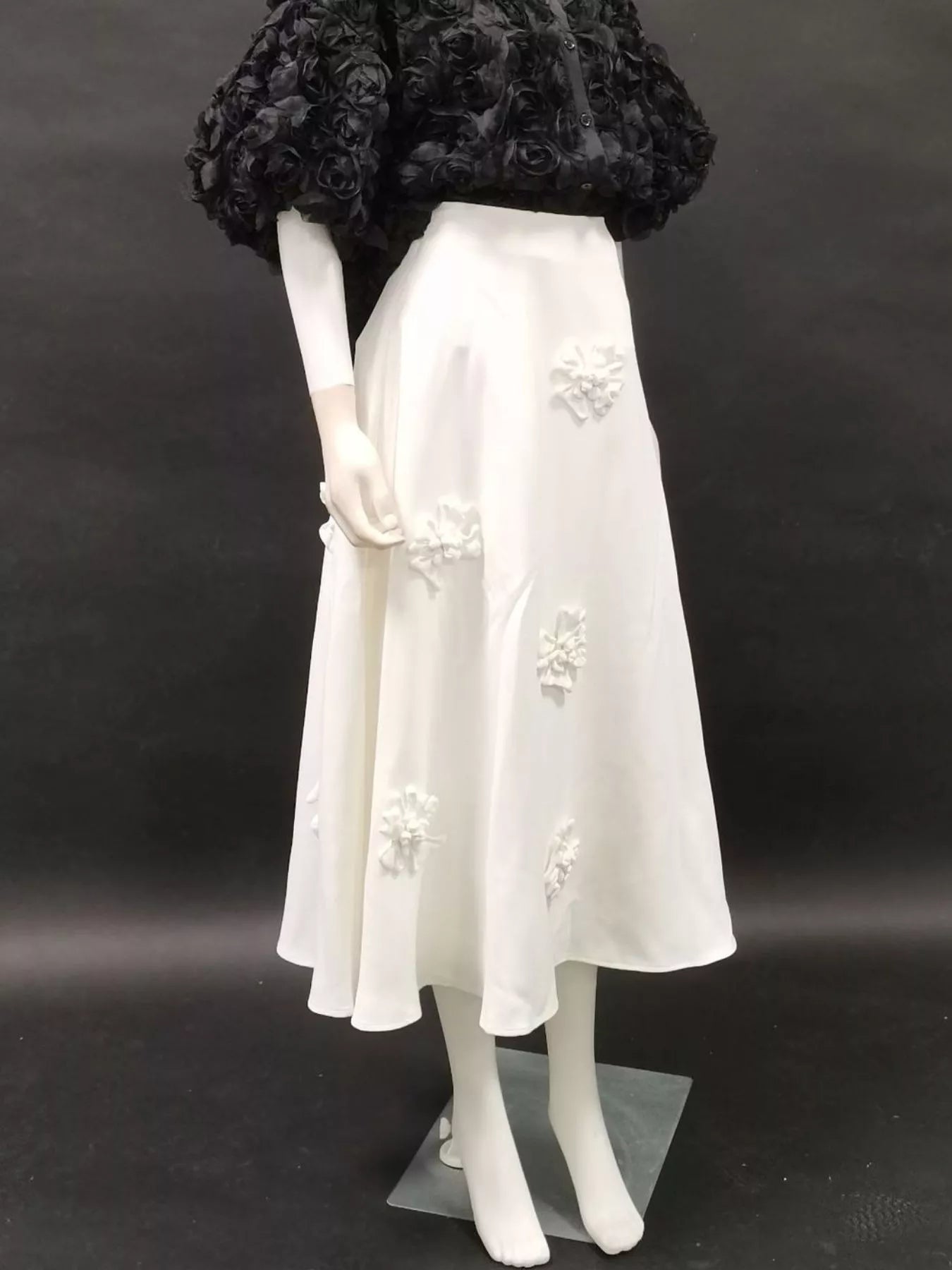 Floral Embellished Midi Skirt Elegant Women's Fashion