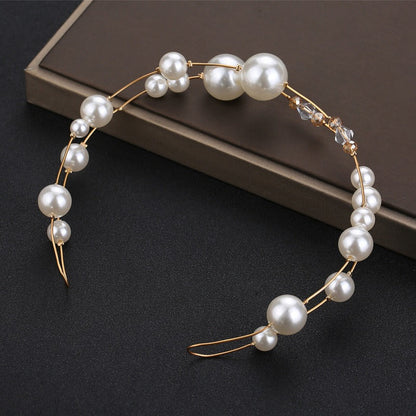 Bride Pearl Headwear Handmade Beaded Wedding Hair Accessory