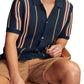 Men's Plus Size Striped Collared Short Sleeve Shirt