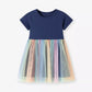 Children's Short Sleeve Rainbow Tulle Dress