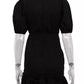 Ruffled Hem Ruched Puff Sleeve Mini Dress Women