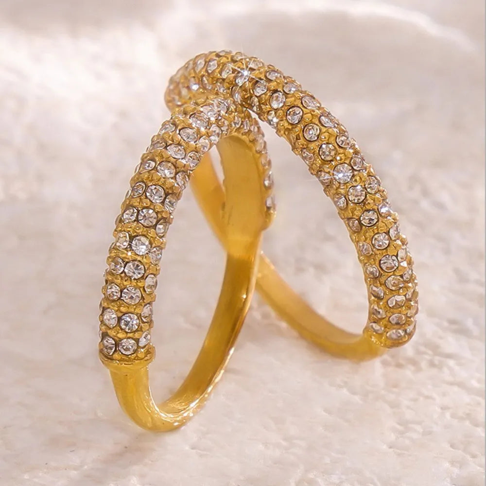 Zircon Stainless Steel PVD Plated Luxury Fashion Ring