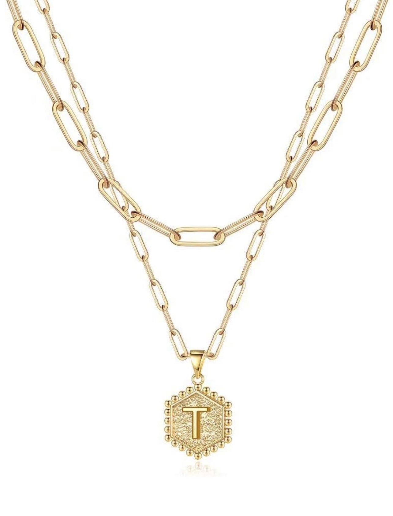 Beautiful Gold Layered Initial Necklace Personalized A-Z Jewelry