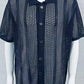 Men's Button Down Hollow Out Collared Shirt Casual
