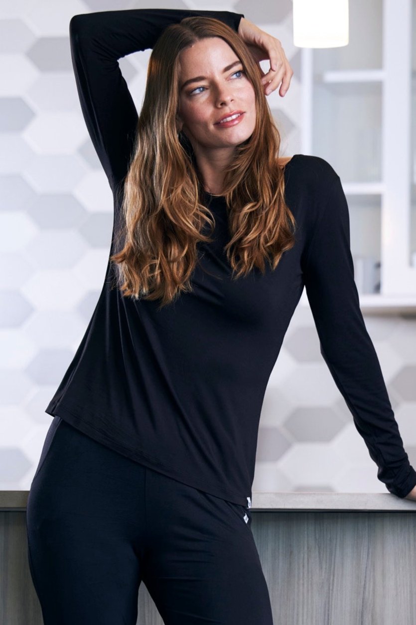 Women's Bamboo Lounge Long Sleeve Comfort T-Shirt Everyday