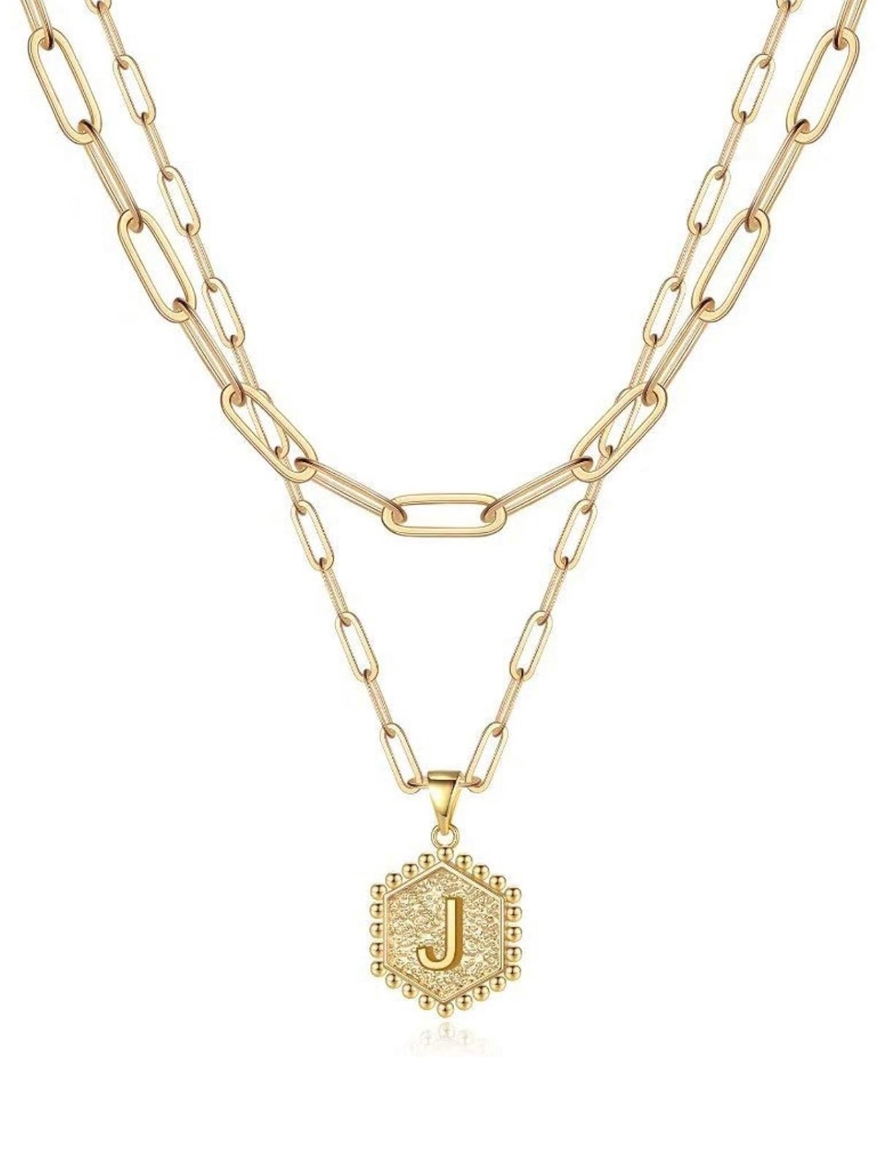 Beautiful Gold Layered Initial Necklace Personalized A-Z Jewelry