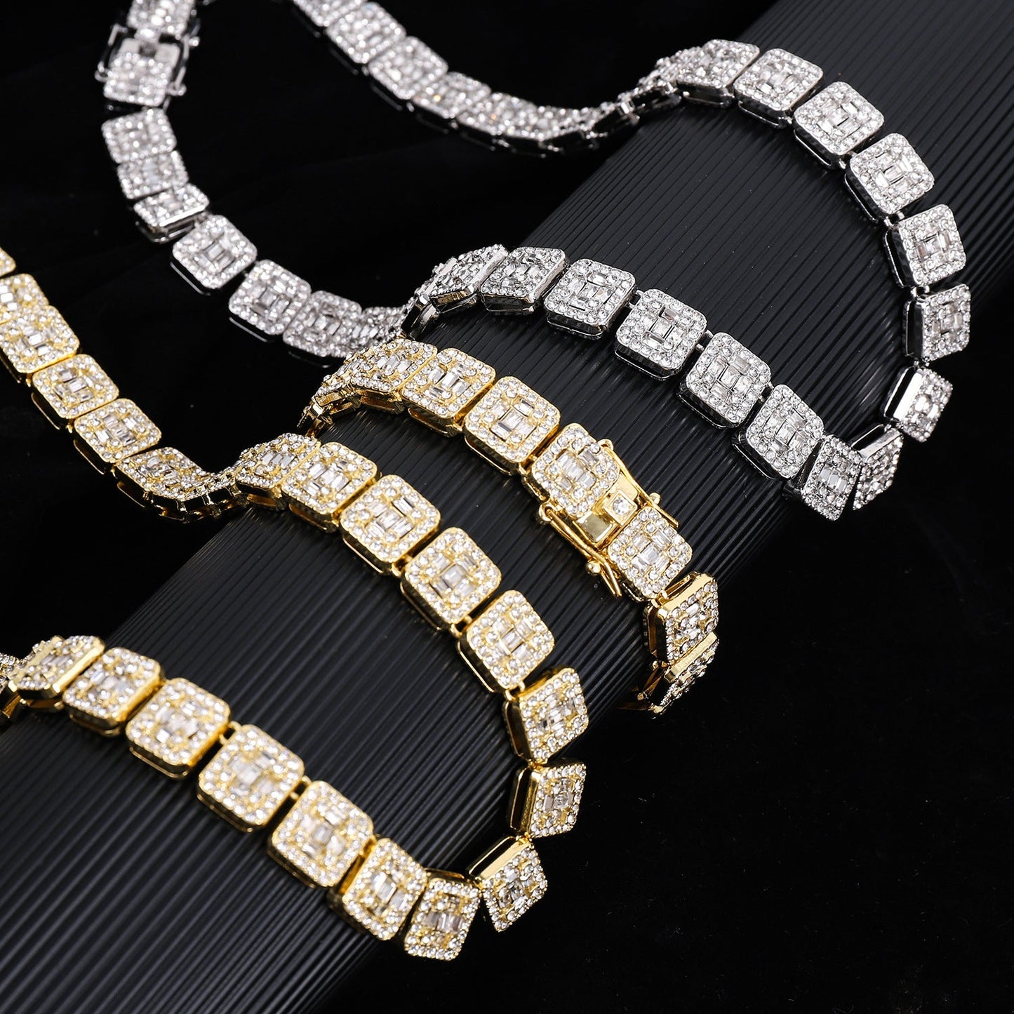 13mm Cuban Link Chain Necklace Bracelet Hip-Hop Jewelry
