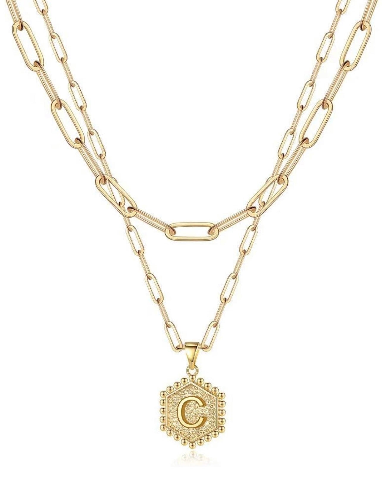 Beautiful Gold Layered Initial Necklace Personalized A-Z Jewelry