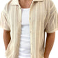Men's Button Down Hollow Out Collared Shirt Casual
