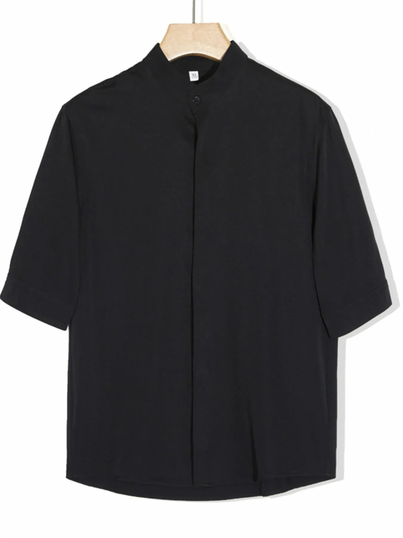 Men's Plus Size Solid Collar Half Sleeve Shirt