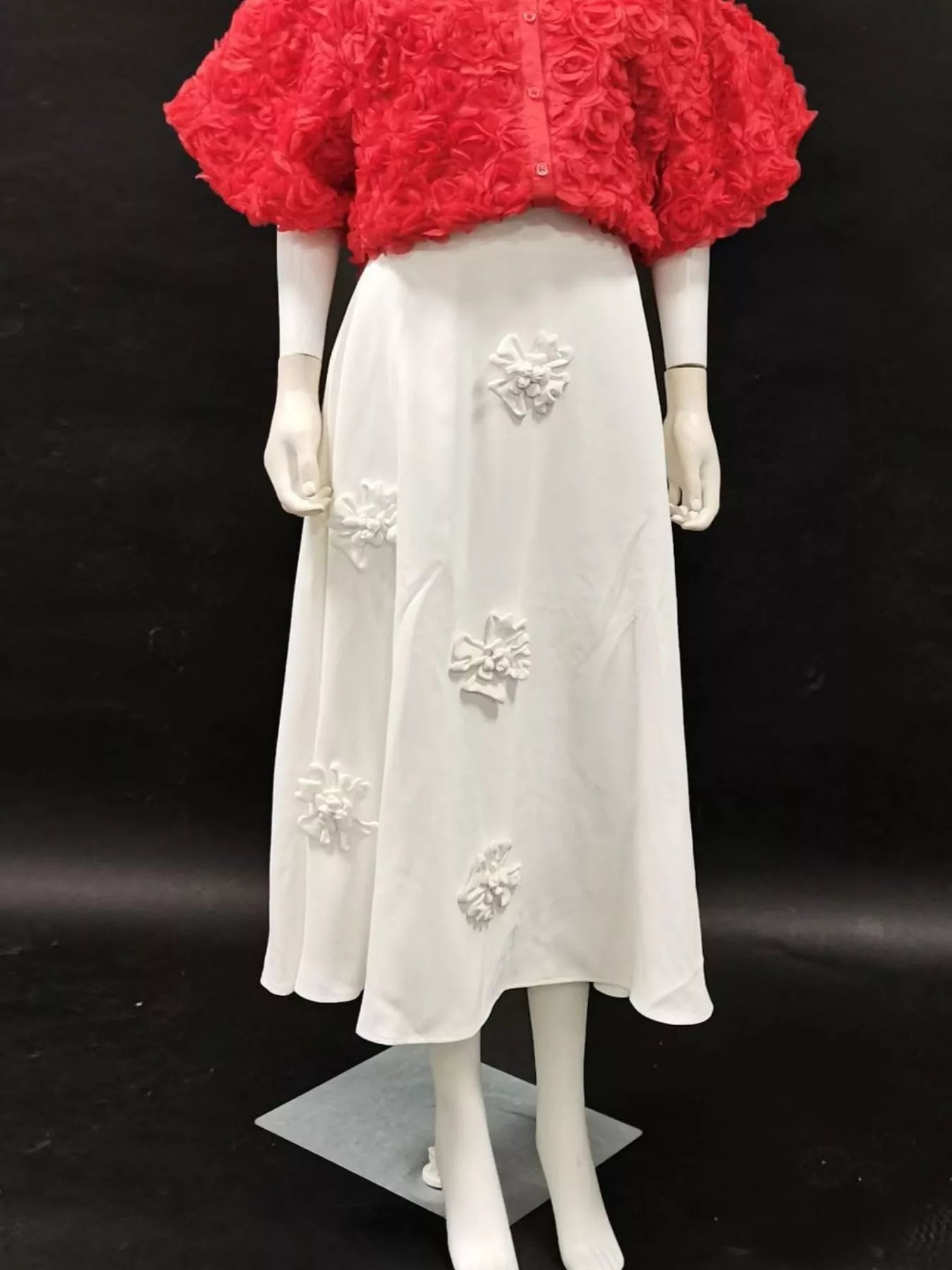 Floral Embellished Midi Skirt Elegant Women's Fashion