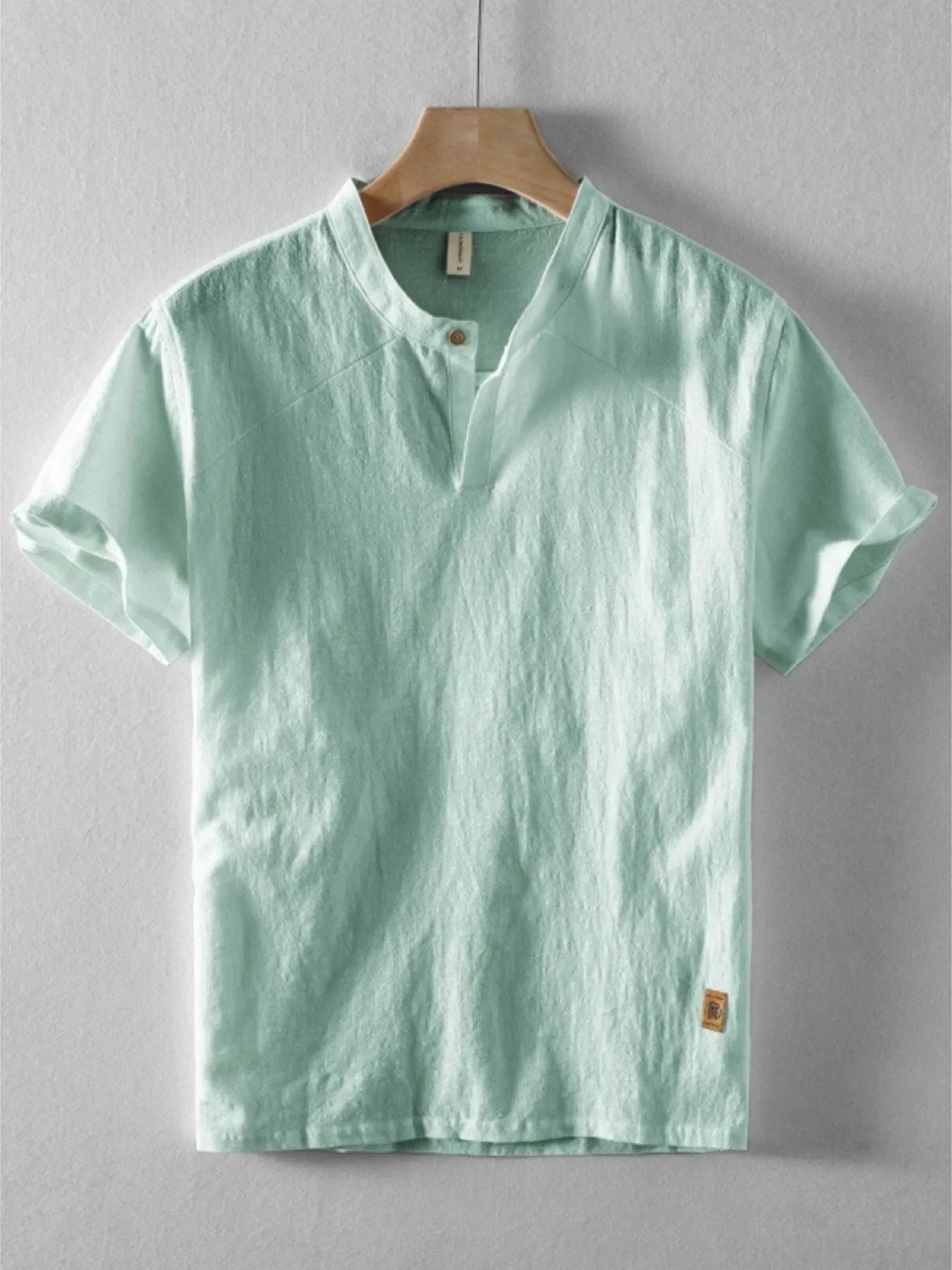 Men's Plus Size Short Sleeve Button Detail Shirt