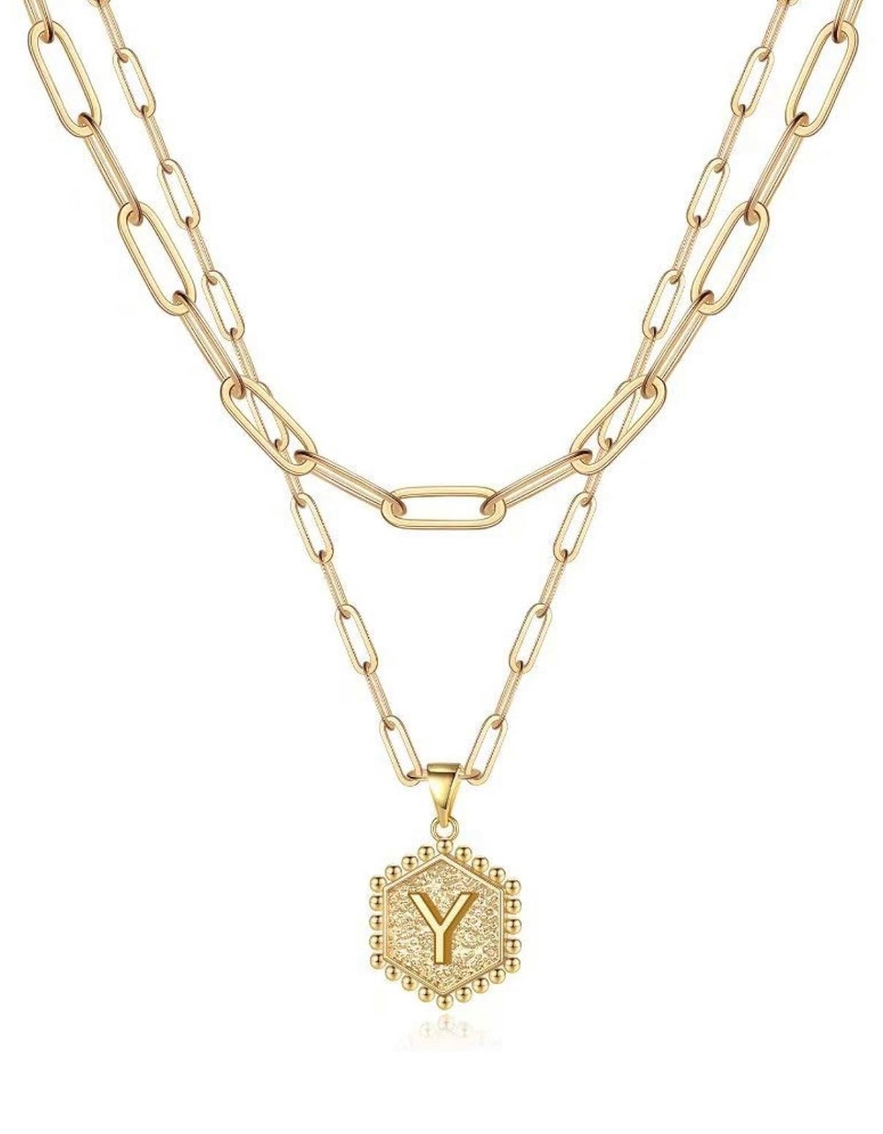 Beautiful Gold Layered Initial Necklace Personalized A-Z Jewelry