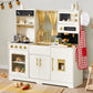 Tiny Land Wooden Play Kitchen Cream Pretend Cooking Set