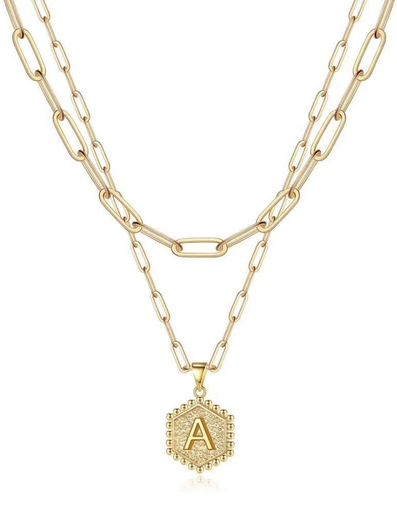 Beautiful Gold Layered Initial Necklace Personalized A-Z Jewelry