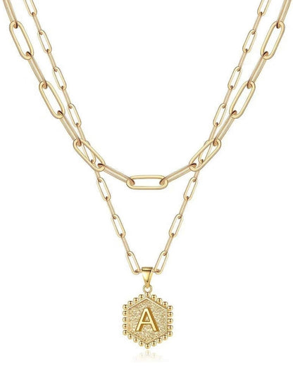 Beautiful Gold Layered Initial Necklace Personalized A-Z Jewelry