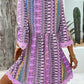 Printed V-Neck A-Line Dress for Everyday Casual Wear