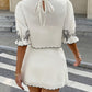 Floral Half Sleeve Top and Skirt Two-Piece Set