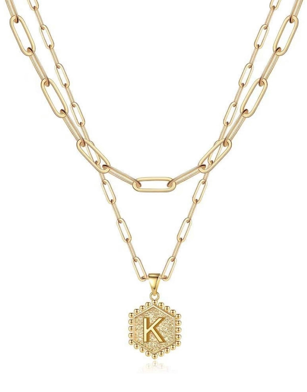 Beautiful Gold Layered Initial Necklace Personalized A-Z Jewelry