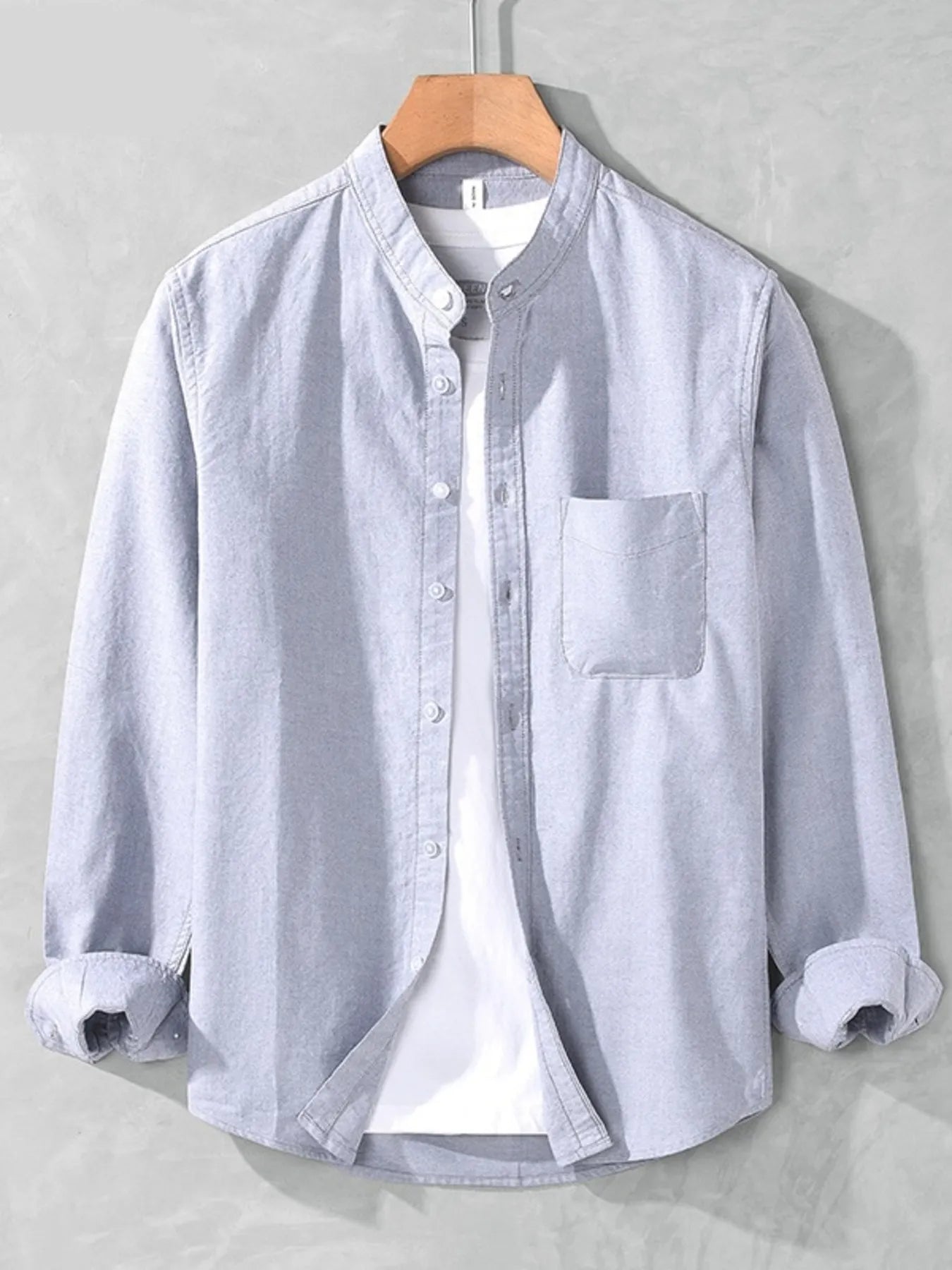 Men's Plus Size Button Up Long Sleeve Shirt