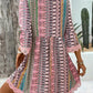 Printed V-Neck A-Line Dress for Everyday Casual Wear